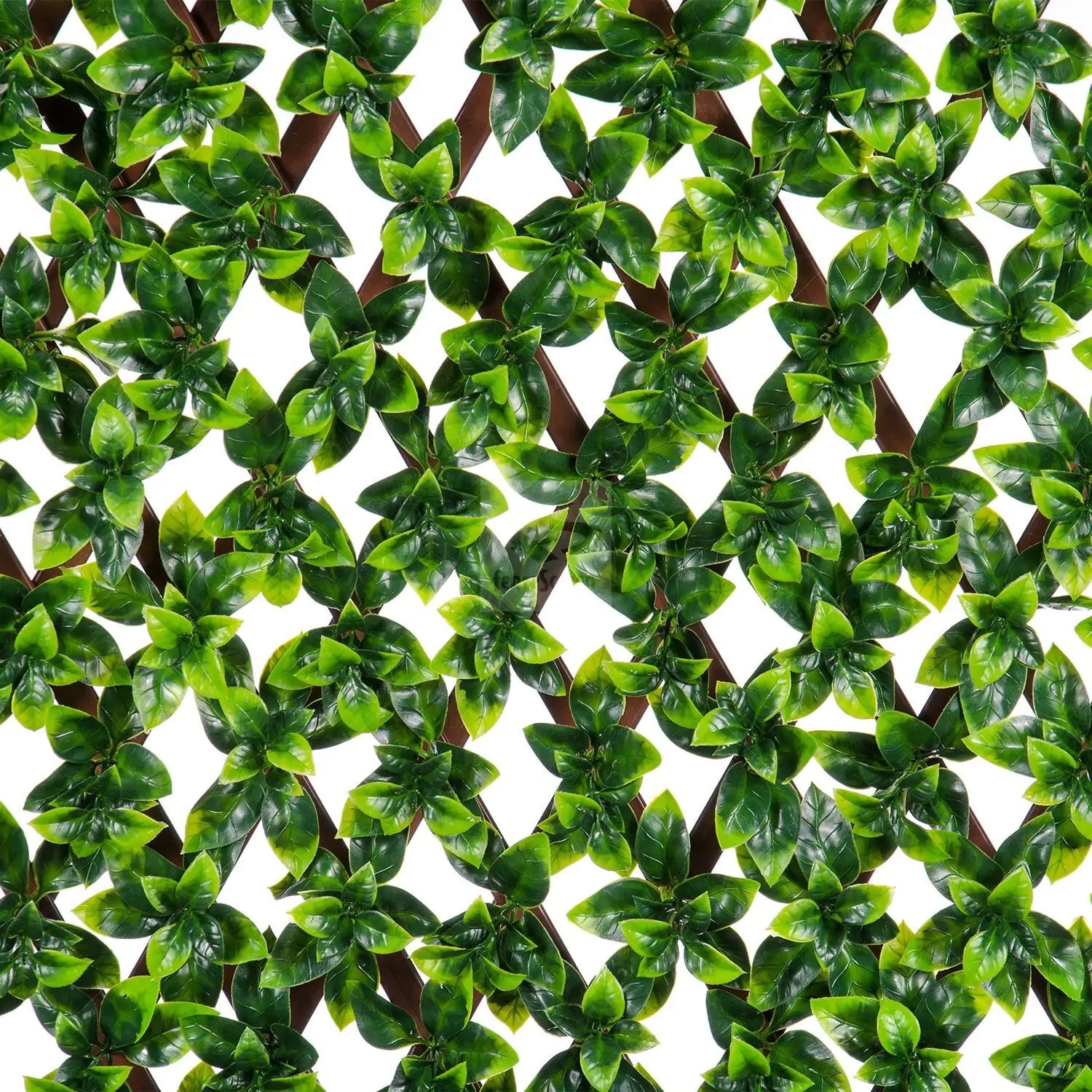 Expandable Faux Green Ligustrum Ficus Trellis Privacy Fence (Variable Size) UV Resistant